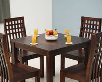 Taiz Sheesham Wood 4 Seater Dining Table Set with 4 Chair for Dining Room - Dining Set - Furniselan - Rosewood-Fine-Finish