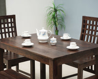 Taiz Sheesham Wood 4 Seater Dining Table Set with 4 Chair for Dining Room - Dining Set - Furniselan - Teak-Finish