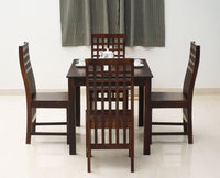 Taiz Sheesham Wood 4 Seater Dining Table Set with 4 Chair for Dining Room - Dining Set - Furniselan - Rosewood-Fine-Finish