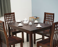 Taiz Sheesham Wood 4 Seater Dining Table Set with 4 Chair for Dining Room - Dining Set - Furniselan - Rosewood-Fine-Finish