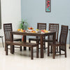 Taiz Sheesham Wood 6 Seater Dining Table Set with 4 Chair & Becnch for Dining Room - Dining Set - Furniselan - Grey-Finish