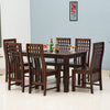 Taiz Sheesham Wood 6 Seater Dining Table Set with 6 Chair for Dining Room - Dining Set - Furniselan - Rosewood-Fine-Finish