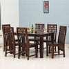 Taiz Sheesham Wood 6 Seater Dining Table Set with 6 Chair for Dining Room - Dining Set - Furniselan - Rosewood-Fine-Finish