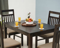 Tehran Sheesham Wood 4 Seater Dining Table Set with 4 Chair for Dining Room - Dining Set - Furniselan - Grey-Finish