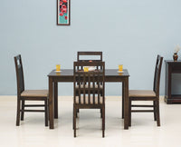 Tehran Sheesham Wood 4 Seater Dining Table Set with 4 Chair for Dining Room - Dining Set - Furniselan - Grey-Finish