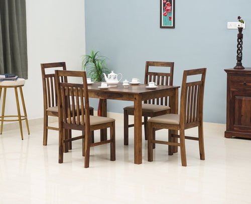 Tehran Sheesham Wood 4 Seater Dining Table Set with 4 Chair for Dining Room - Dining Set - Furniselan