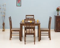 Tehran Sheesham Wood 4 Seater Dining Table Set with 4 Chair for Dining Room - Dining Set - Furniselan - Teak-Finish