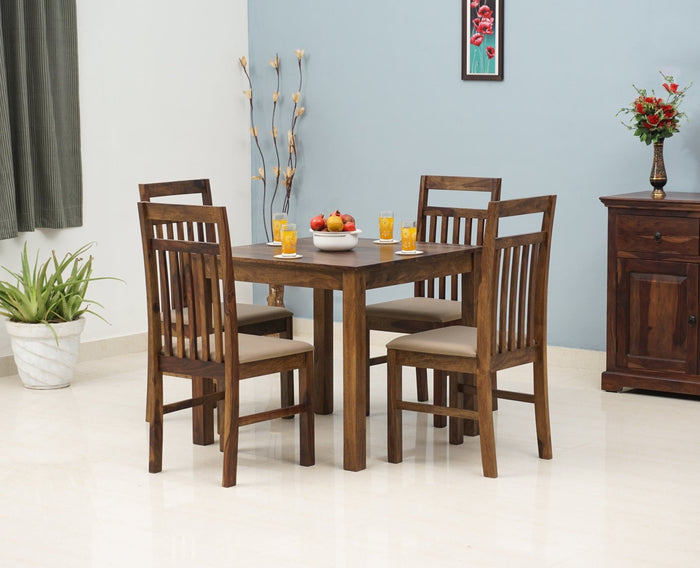 Tehran Sheesham Wood 4 Seater Dining Table Set with 4 Chair for Dining Room - Dining Set - Furniselan