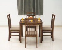 Tehran Sheesham Wood 4 Seater Dining Table Set with 4 Chair for Dining Room - Dining Set - Furniselan - Teak-Finish