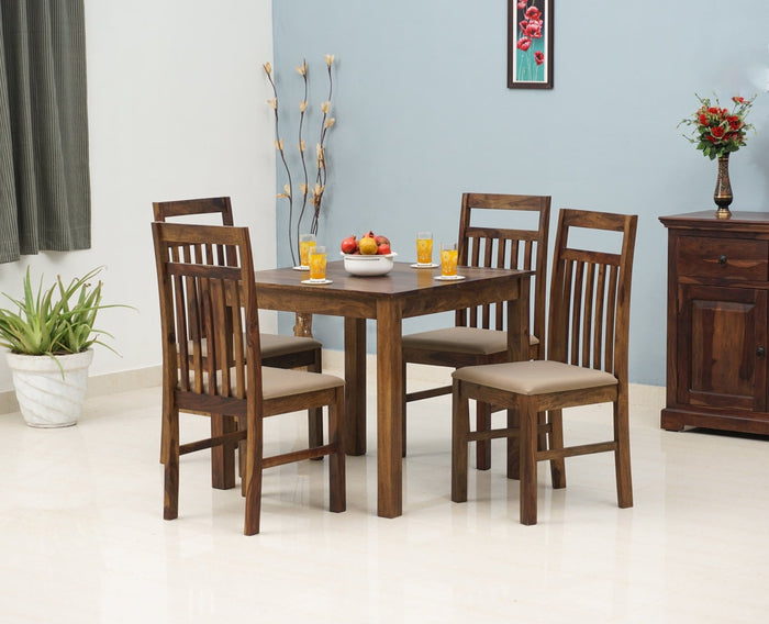 Tehran Sheesham Wood 4 Seater Dining Table Set with 4 Chair for Dining Room - Dining Set - Furniselan