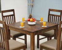 Tehran Sheesham Wood 4 Seater Dining Table Set with 4 Chair for Dining Room - Dining Set - Furniselan - Teak-Finish