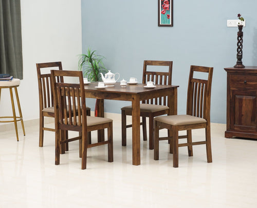 Tehran Sheesham Wood 4 Seater Dining Table Set with 4 Chair for Dining Room - Dining Set - Furniselan