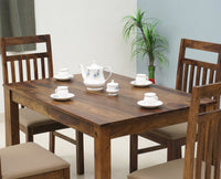 Tehran Sheesham Wood 4 Seater Dining Table Set with 4 Chair for Dining Room - Dining Set - Furniselan - Teak-Finish