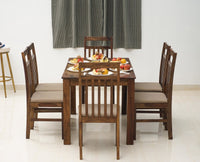 Tehran Sheesham Wood 6 Seater Dining Table Set with 6 Chair for Dining Room - Dining Set - Furniselan - Teak-Finish