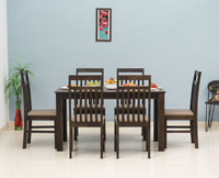 Tehran Sheesham Wood 6 Seater Dining Table Set with 6 Chair for Dining Room - Dining Set - Furniselan - Grey-Finish