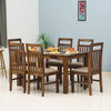 Tehran Sheesham Wood 6 Seater Dining Table Set with 6 Chair for Dining Room - Dining Set - Furniselan - Teak-Finish