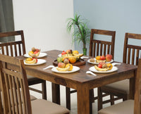 Tehran Sheesham Wood 6 Seater Dining Table Set with 6 Chair for Dining Room - Dining Set - Furniselan - Teak-Finish
