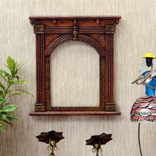 Traditional Pattern 27 x 16 Inch Wooden Jharokha Furniselan