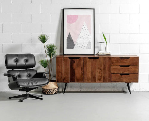 Vienna Solid Wood Three Drawer Two Door Sideboard - Sideboard - Furniselan
