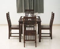 Vijayawada Sheesham Wood 4 Seater Dining Table Set with 4 Chair for Dining Room - Dining Set - Furniselan - Grey-Finish
