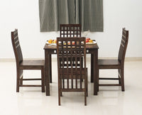 Vijayawada Sheesham Wood 4 Seater Dining Table Set with 4 Chair for Dining Room - Dining Set - Furniselan - Grey-Finish