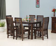 Vijayawada Sheesham Wood 6 Seater Dining Table Set with 6 Chair for Dining Room - Dining Set - Furniselan - Grey-Finish