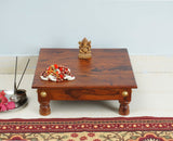 Vinayak Wooden Pooja Chowki - Furniselan - Maple-Finish