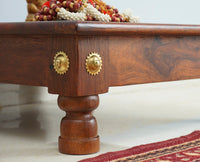Vinayak Wooden Pooja Chowki - Furniselan - Maple-Finish