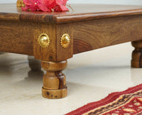 Vinayak Wooden Pooja Chowki - Furniselan - Teak-Finish