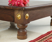 Vinayak Wooden Pooja Chowki - Furniselan - Grey-Finish