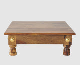 Vinayak Wooden Pooja Chowki - Furniselan - Teak-Finish