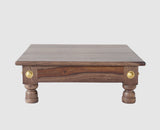 Vinayak Wooden Pooja Chowki - Furniselan - Grey-Finish