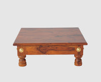 Vinayak Wooden Pooja Chowki - Furniselan - Maple-Finish