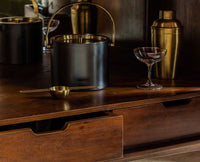 Wellington Solid Wood Bar Cabinet - Bar Cabinet - Furniselan - Teak-Finish