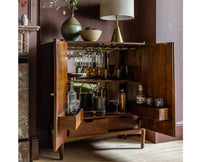 Wellington Solid Wood Bar Cabinet - Bar Cabinet - Furniselan - Teak-Finish