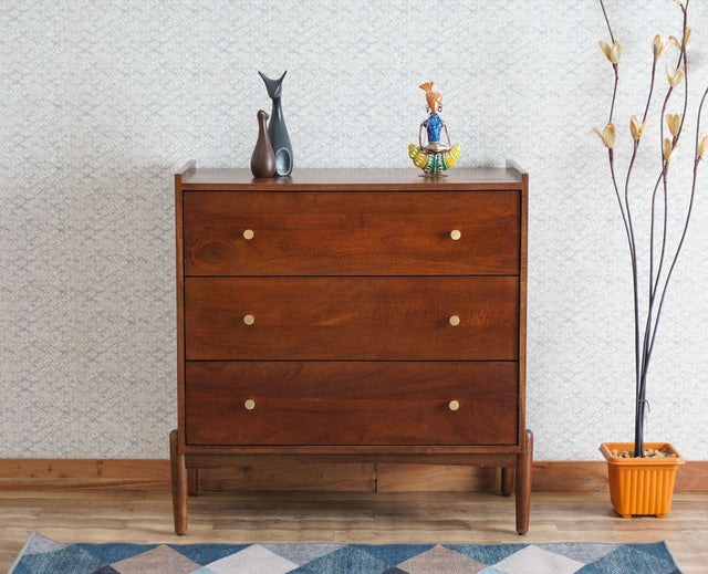 Wellington Solid Wood Chest of Drawer Furniselan-Brown-Finish
