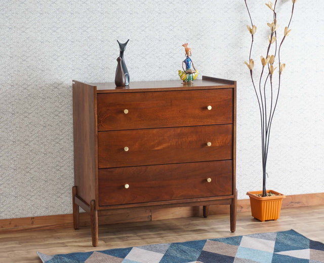 Wellington Solid Wood Chest of Drawer Furniselan-Brown-Finish