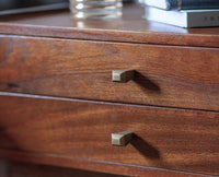 Wellington Solid Wood Two Drawer Side Table - Furniselan-Brown-Finish